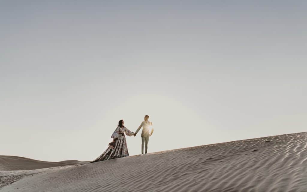 sand dunes elopement at sunset