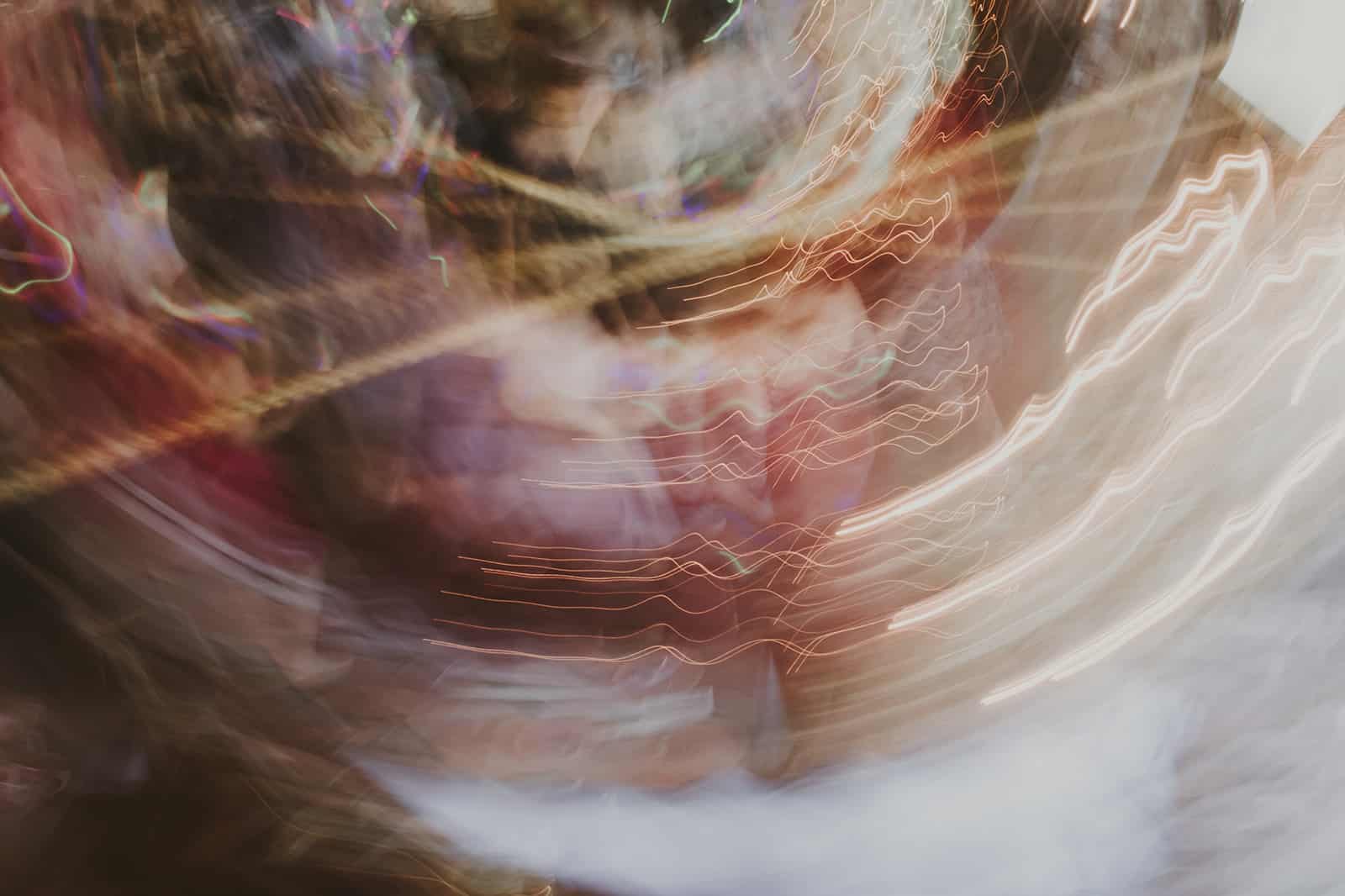 pennsylvania woodsy wedding blurry lights photo